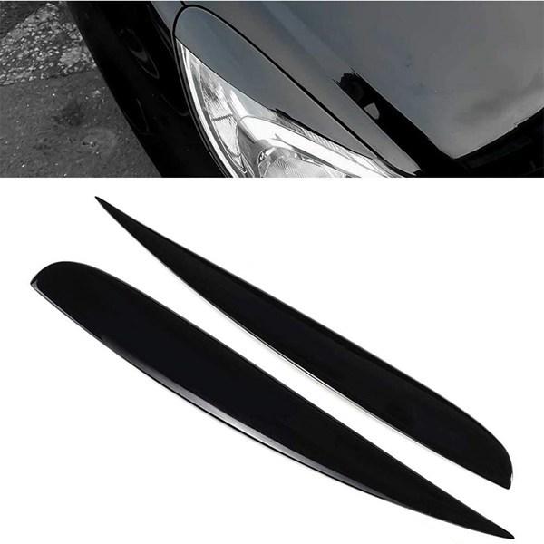 Set of 2 Bright Black ABS Car Headlight Eyebrow Spoiler Stickers