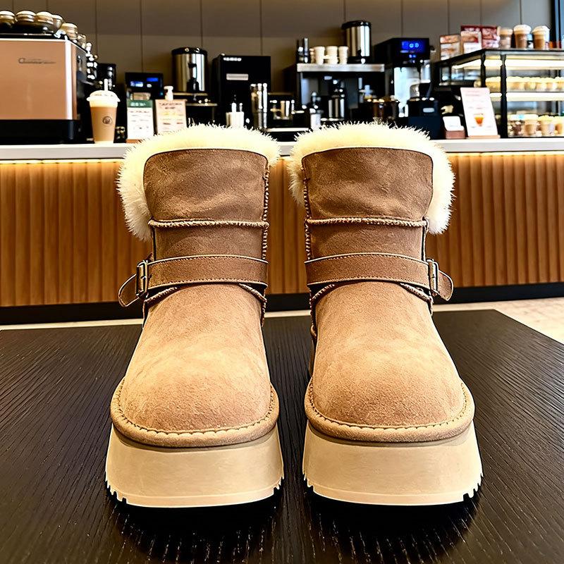 

Женские легкие ботинки на толстой подошве, зимние теплые, на один шаг, с подкладкой, нескользящие, для повседневной носки, спортивные, хлопковые ботинки 40