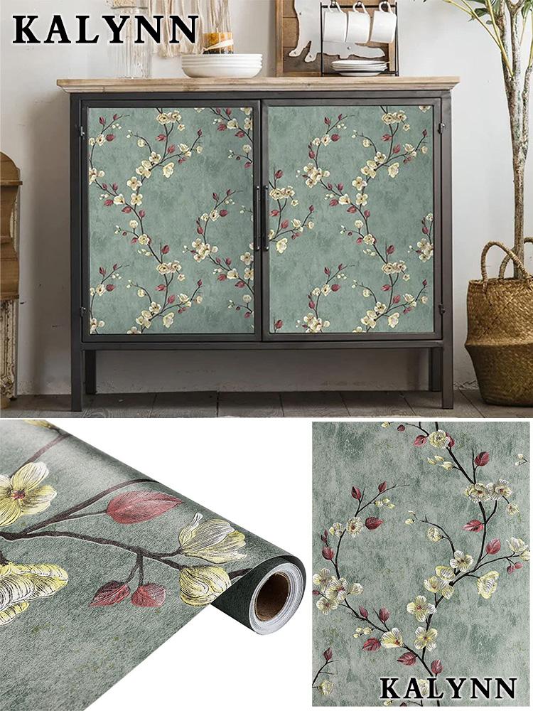 Vinyl Contact Paper Wood Wallpaper Stick and Peel Removable Self Adhesive Wall Paper for Living Room Bedroom Kitchen Width 45cm