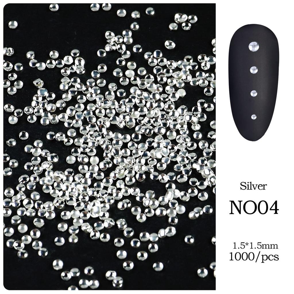 Nail Art Jewelry Mini Small Rice Grains Metal Rivets Nail Art Hollow Nest Nails Star And Moon Jewelry 1000 Pieces