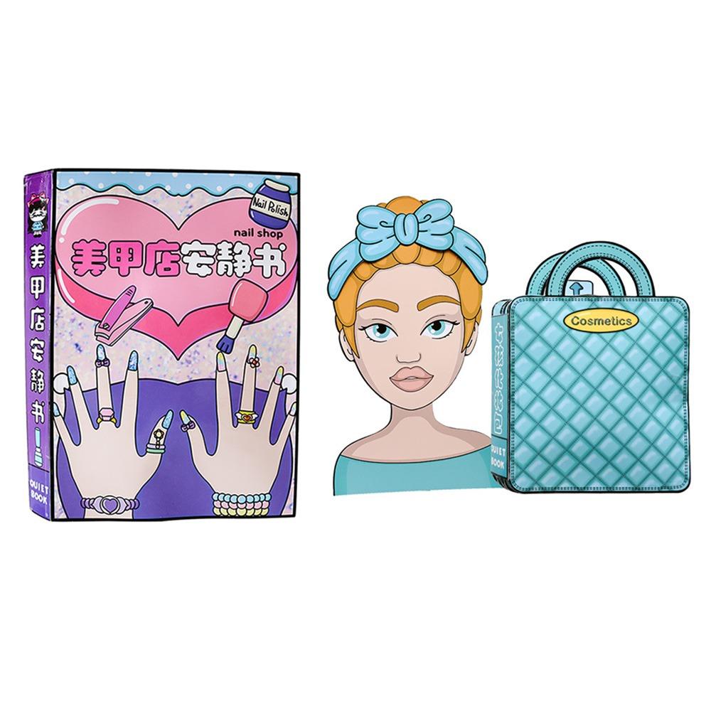 Interactive Nail Shop Quiet Book Creative Makeup Quiet Book DIY Dress Up Toy  Educational Toy
