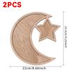Wooden Moon Star Tray Dessert Snack Plate Serving Platter Home Decor Ornament for Festival Birthday Party Easter Gift