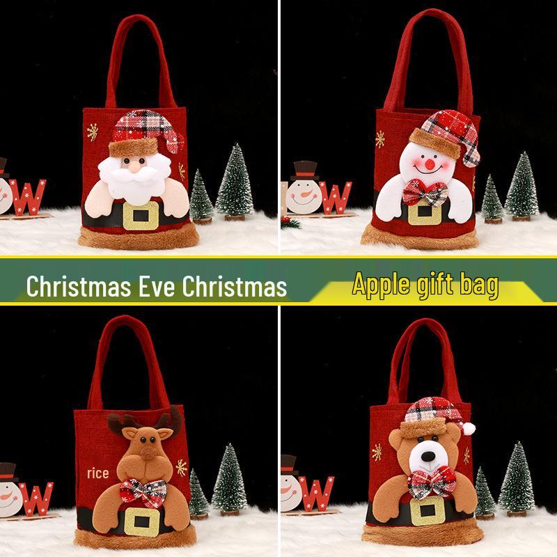 Santa Claus Apple Gift Bag for Children - Christmas Eve Candy & Peace Apple Packaging
