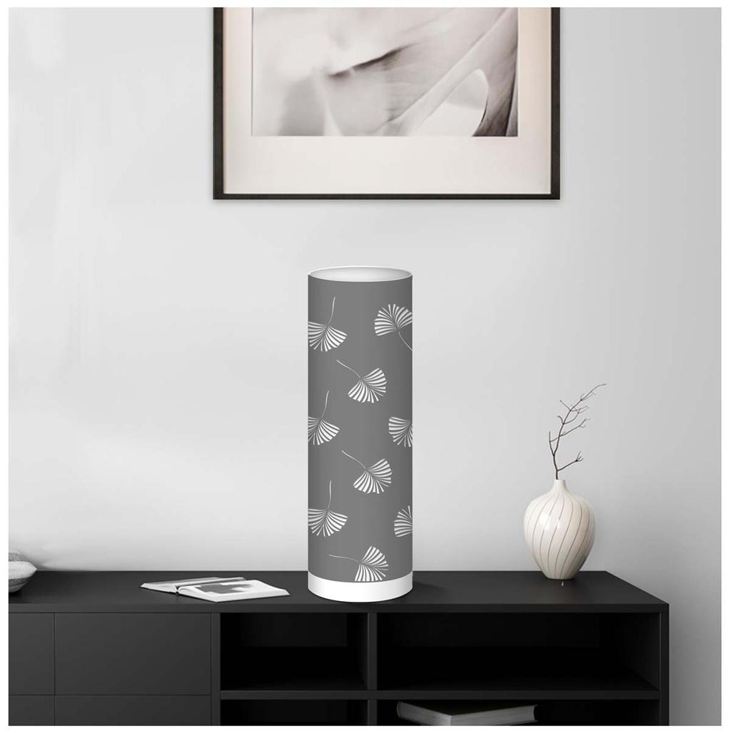 Les Trésors De Lily [A0540] - Gray 'Boho' Fabric Tube Lamp - 63x20 Cm