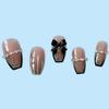Black Bowknot Decorated Fake Nails Not Easy to Break Fake Nails for Nail Art School Home Use
