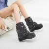 Fashion 6cm Women Ankle Boots 2 Inch Platform Heel Booties Denim Comfortable Blue Black Spring Autumn Women Fashion Boots Mid Calf