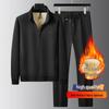 Men's Lambswool Casual Sports Set: Velvet-Lined Winter Jacket & Pants Two-Piece 69