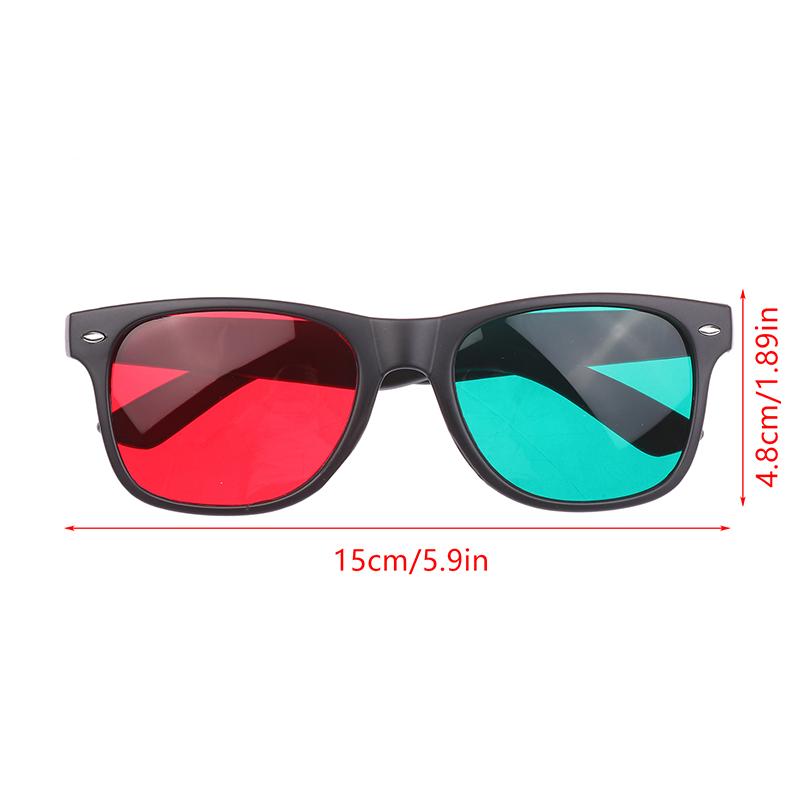Black Frame Red Blue Green 3D Glasses Mountaineering Glasses For Amblyopia Training Vision Correction Training Practice For Teen