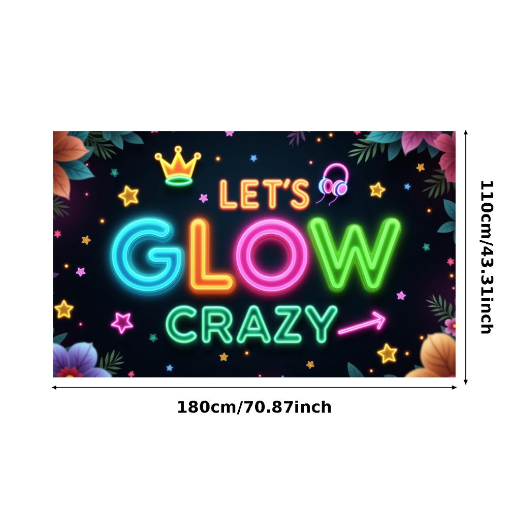 Neon Decoration Headphones Design Neon Party Banner Event Backdrop Party Prop Glow Party Banner For Night Event