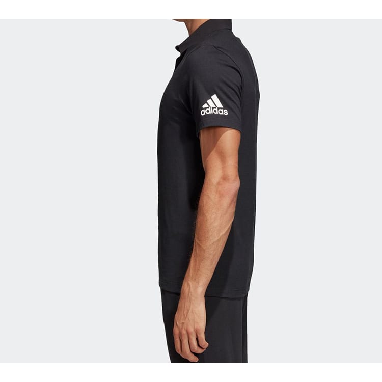 Adidas Polo Shirts Men's Black Polo Collar Moderate Straight Fit DT9911