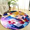 1pc Sailor Moon Print Round Carpet Chair Round Carpet Suitable for Bedroom Living Room Home Decorative Carpet