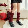 Womens Cotton Sock Sleeves For Autumn Winter Lolita Lace Ruffle Leg Warmers In Ankola Red New Year Christmas Ballet Style Calf Socks