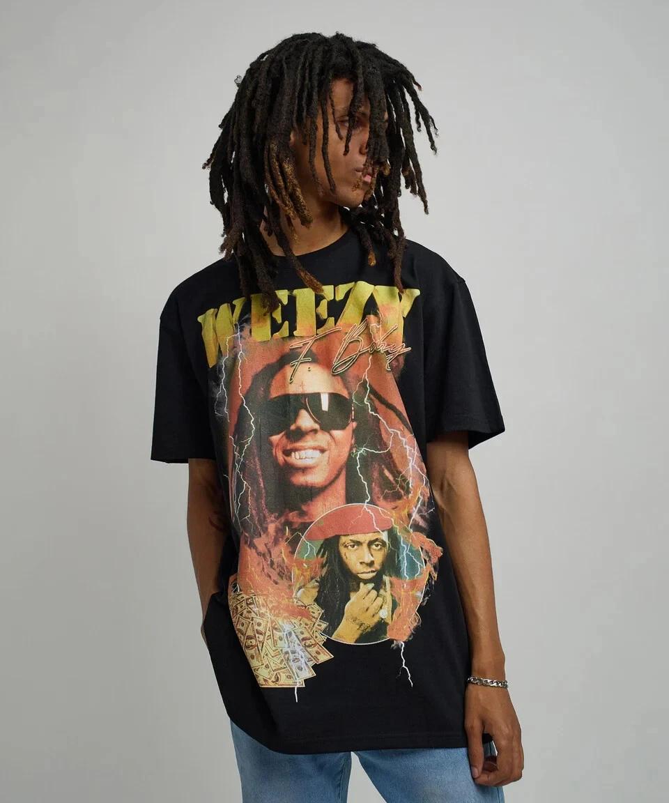 Reason x Lil Wayne Mens Weezy F Baby Hustler Musik Black Shirt New S, M, L 2XL