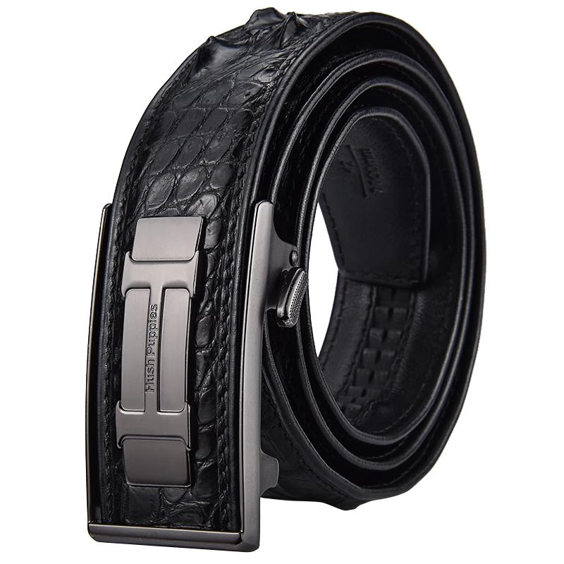 Hush Puppies Men s Crocodile Leather Automatic Buckle Belt 120cm