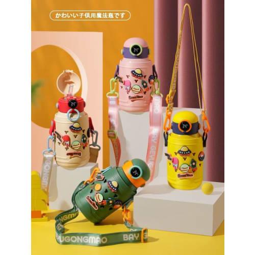 Godfun Children's 500ml Stainless Steel Thermos with Straw, Anime Design, Portable, 500ml-Style2