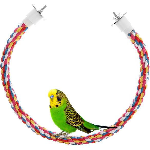 Bird Rope Perches,Parrot Toys 48 Inches Rope Bungee Bird Toy (48 Inches)[1 Pack]