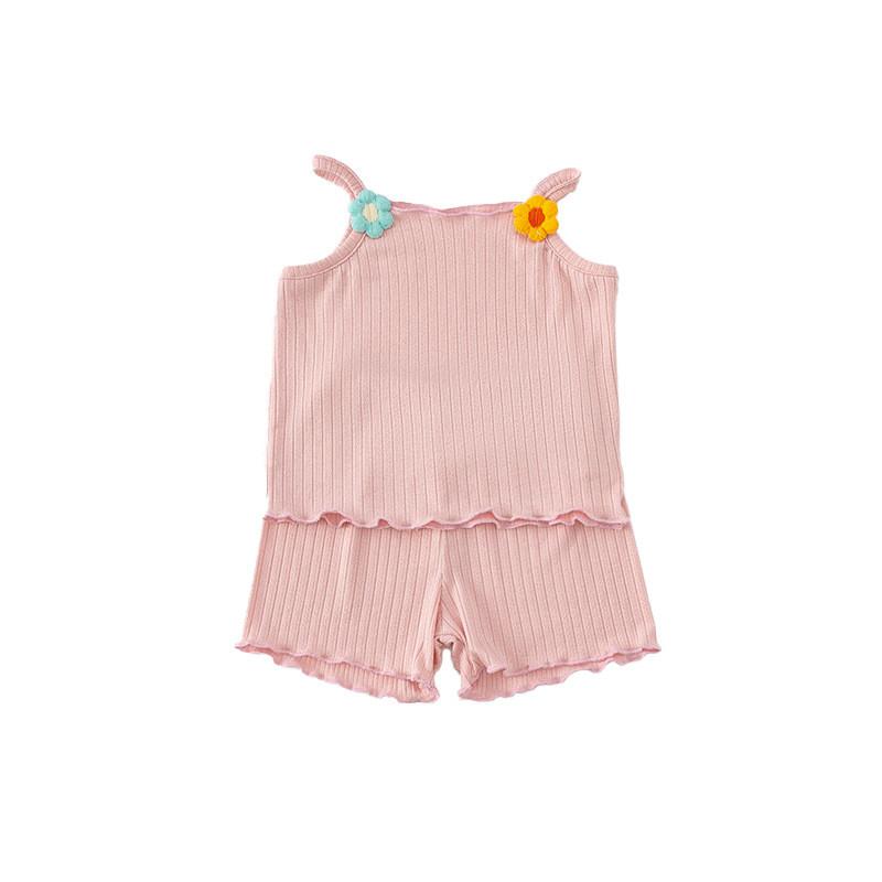 

Infant Girl Sleeveless Clothing Set With Soft Fabric For Playtime 73CM