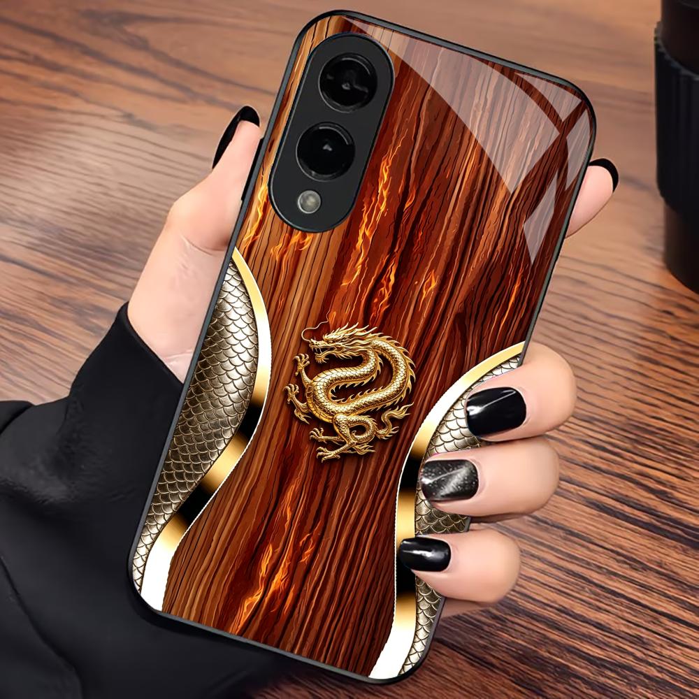 Sparkling Gold Dragon phone case s26 ultra case glass mobile phones for Samsung Galaxy S26 S25 S24 S23 S22 FE Ultra Plus