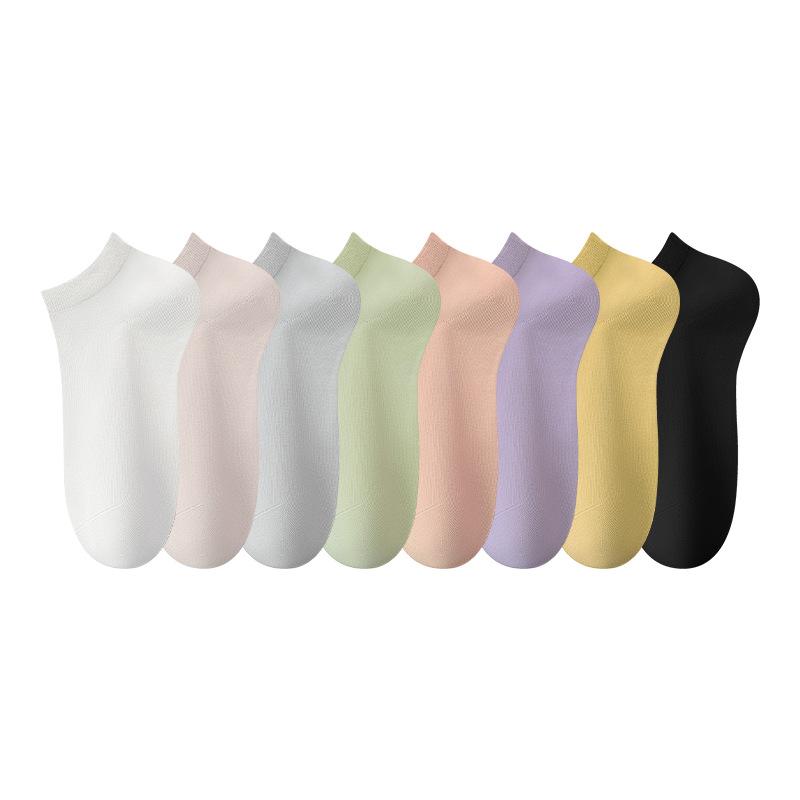 Women Spring and Summer New Antibacterial Anti Pilling Simple Boneless Breathable Boat Socks