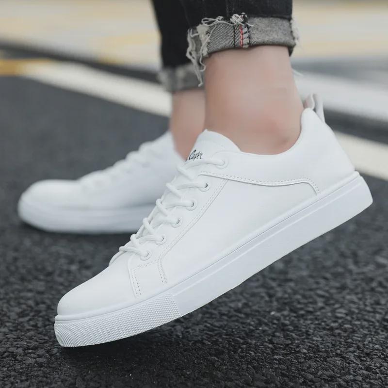 Large Size Versatile Men's Korean Style Low-Top Sneaker Casual White Shoes