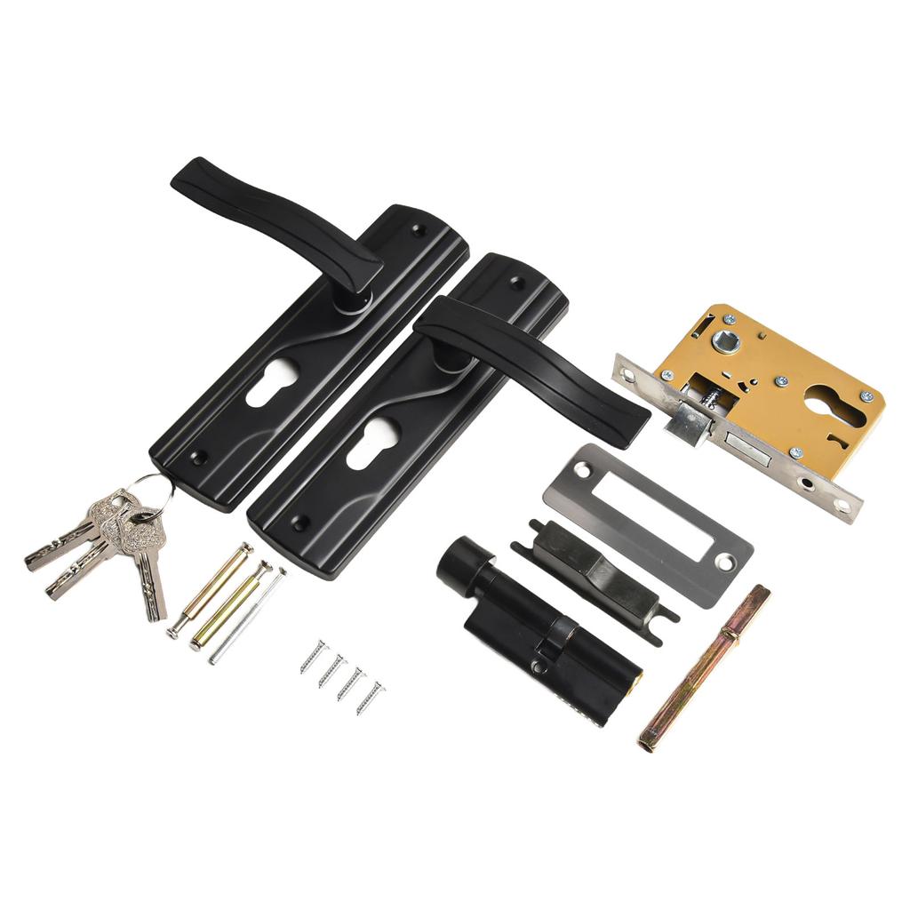 Black Finish Door Handle Lock High Quality Silent Bearing Specifications Stylish Black Finish High Quality Black Big Knob