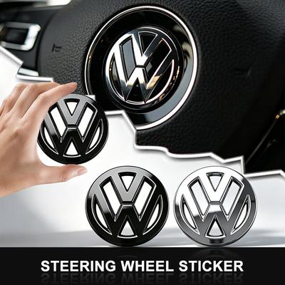 BFPQY1 1Pcs ABS Car Steering Wheel Cover Center Badge Emblem Sticker For VW Golf Amarok T5 Phaeton ID3 Tiguan T-Cross GTI