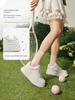 Tata Women's White Whale Sneakers, Thick Sole, Lace-Up