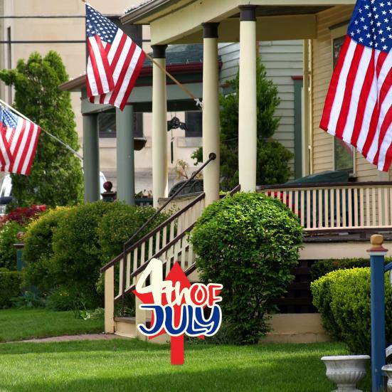 Hvězdný vlastenecký zahradní kůl v americkém stylu, venkovní kůl, vánoční dekorace ke Dni nezávislosti pro domácí dekoraci na trávník na zahradě
