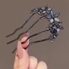 1Pcs Elegant Pearl Flower Hair Combs Pins French Retro Bun Hair Accessories Women Daily U-Shaped Hairpin Female Alloy Hair Clasp