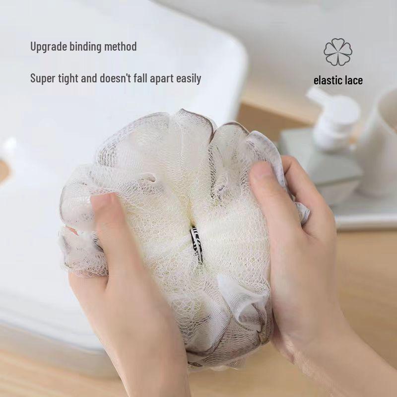 Extra Large Durable Bath Flower Ball - Soft & Non-Dispersing Bath Scrubber