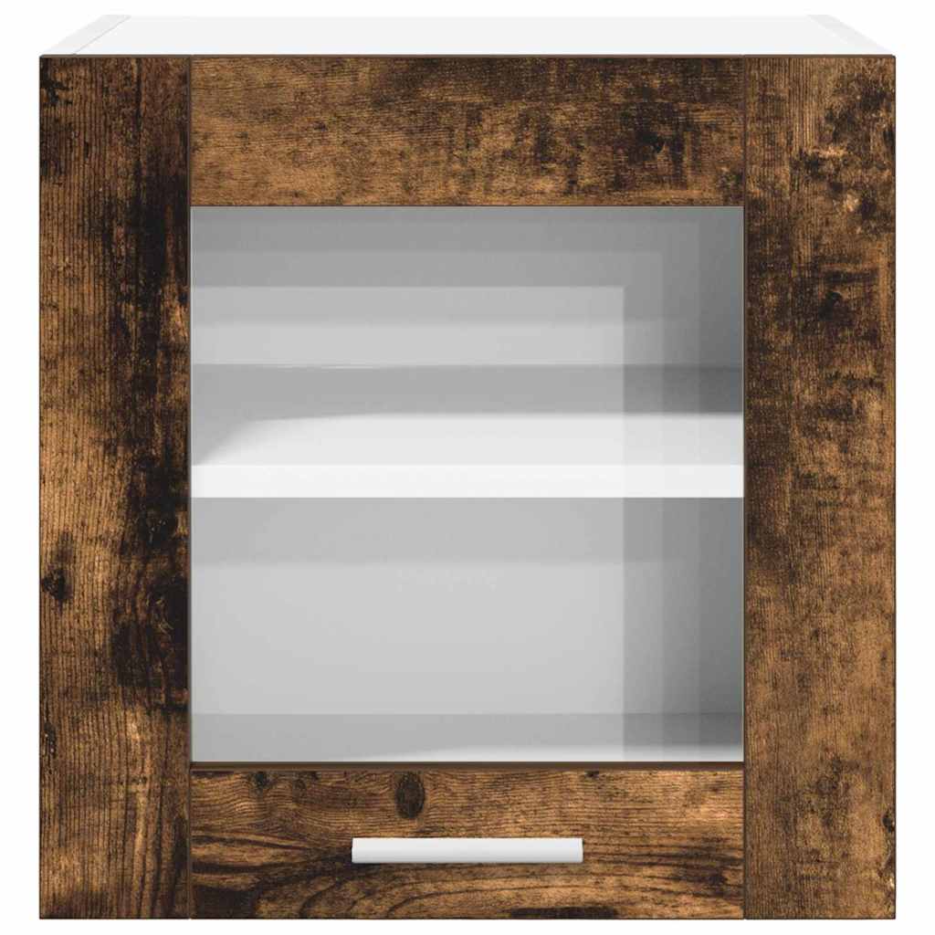Wall Mounted Cabinet with Door 2 Pcs Smoked Oak 40 X 31 X 40 Cm