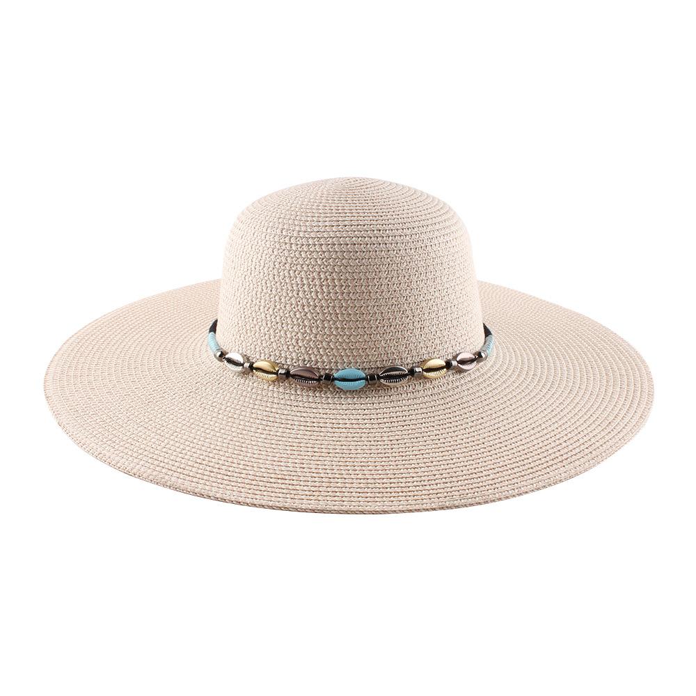 Big edge straw hat sun hat women's summer sun protection hat travel vacation beach hat new dome sun hat