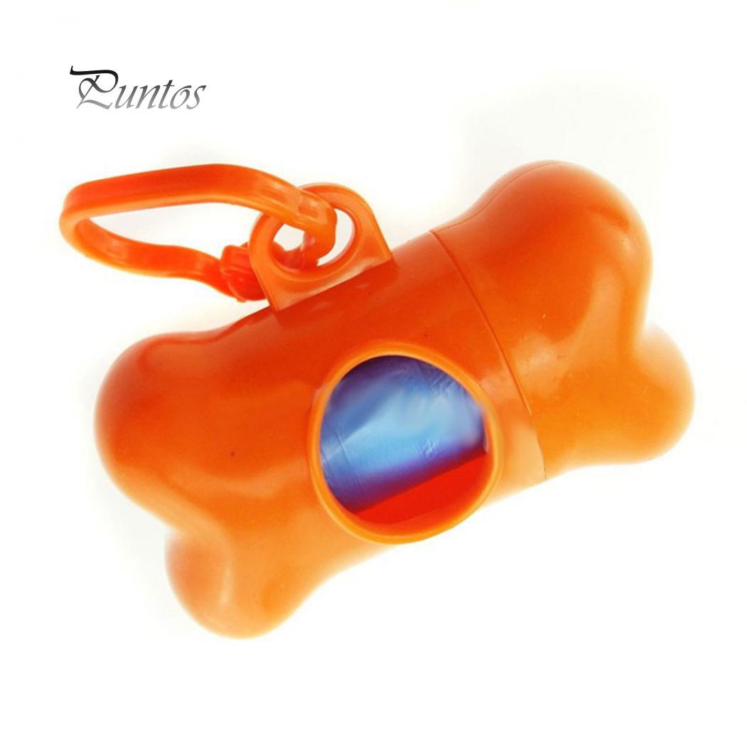 

Портативный диспенсер - бокс 8*4см держатель пакетов для мусора или корма легко крепится к поводку домашнего питомца оранжевый