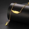 Lucktune Feather Wing Pendant Necklace Stainless Steel Long Sexy Clavicle Chain Necklace for Women Trendy Romantic Jewelry Gifts