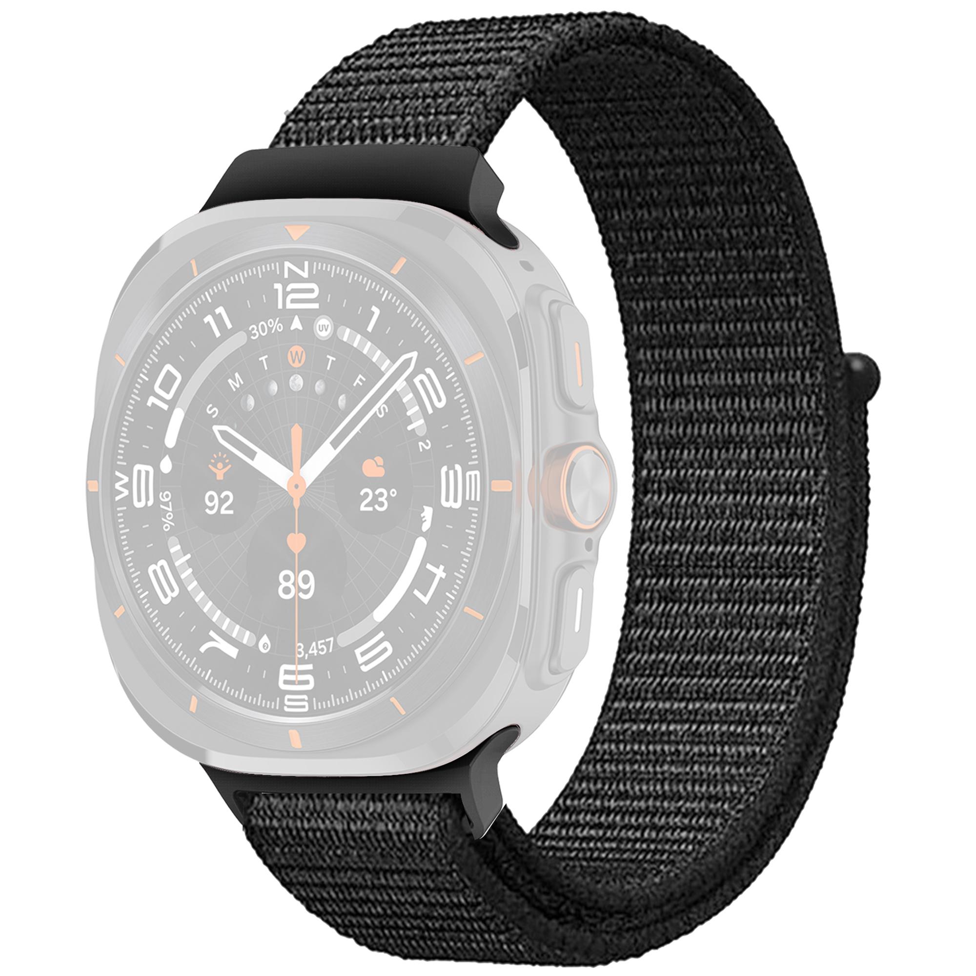 

For Samsung Galaxy Watch Ultra 47mm Nylon Replacement Watch Band Magic Tape Loop Strap Style P