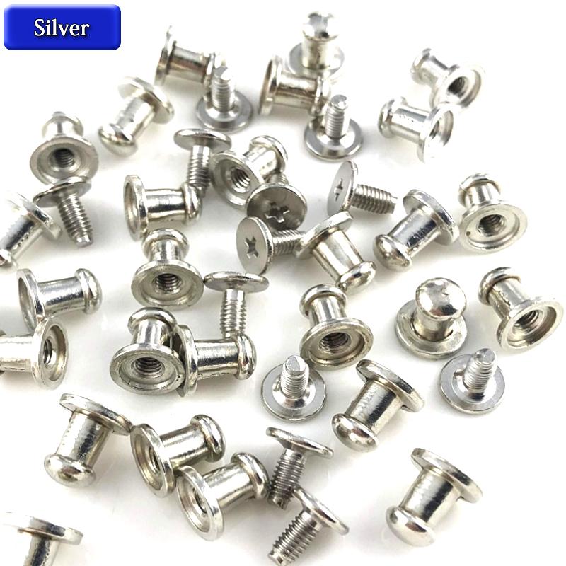 10-25sets Round Head Ball Post Studs Brass Buttons Screwback Nail Rivets Leather Bag Craft Hardware DIY Accessories Buckles