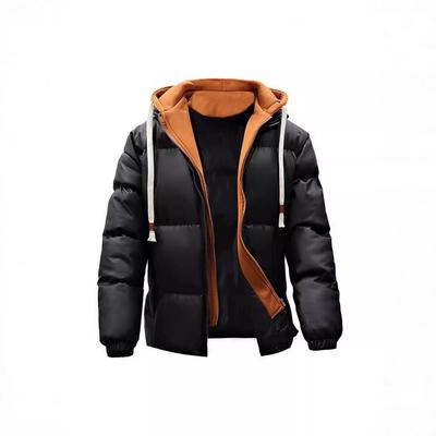 Europe and the United States Are Hot-selling Winter New Fake Two-piece Cotton-padded Coat Men's Jacket Trendy Fashion Thickened Hooded 