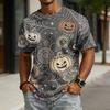 Men Short Sleeve Casual Halloween Print Polo Neck Sports Top Comfortable Lightweight Relaxed Fit Shirt for Daily Wear