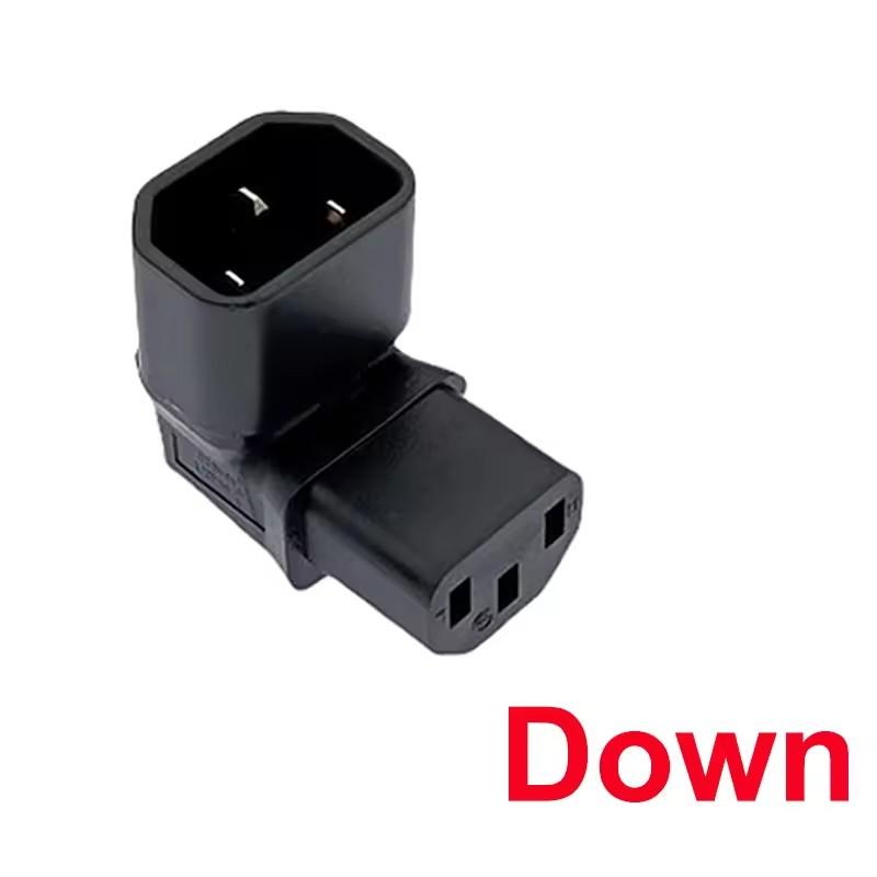 IEC 320 C14 to C13 Left Right Angle AC Adapter IEC 3Pole IEC 320 3pin Male to Female extend 90 Degree Down Up Angle AC converter