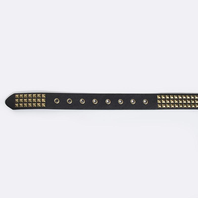Ladies' Basic Square Studs Punk Street Style Stylish and Rustic Style Women's Belt, Eye-catching Women's Belt