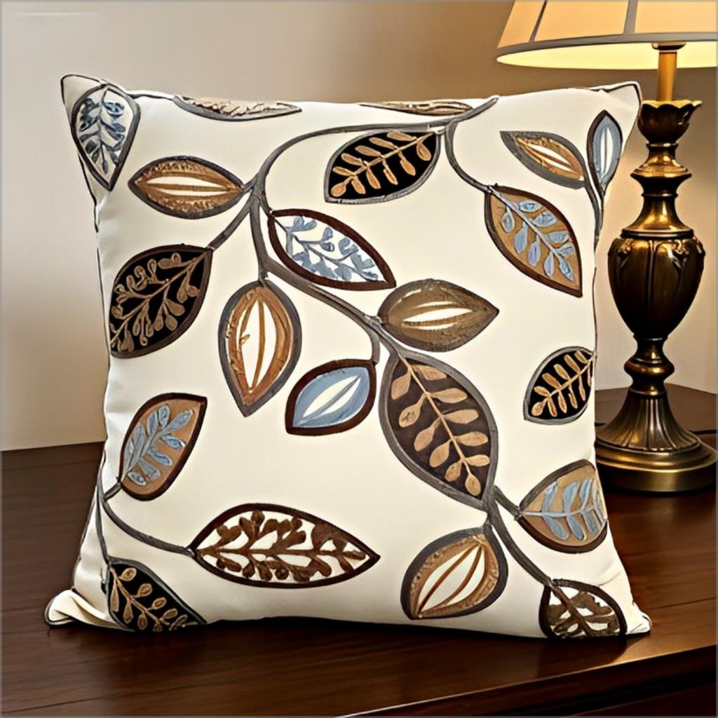 Boho Leaf Throw Pillow Cover Vintage Botanical Floral Decorative Cushion Case For Luxury Modern Home Decor Gift