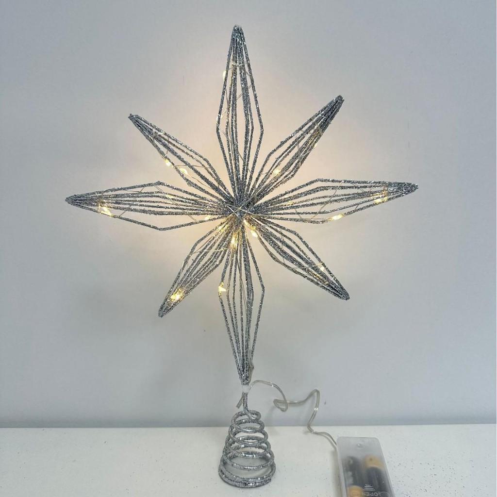 LED Wrought Iron Christmas Tree Topper Star Decoration
