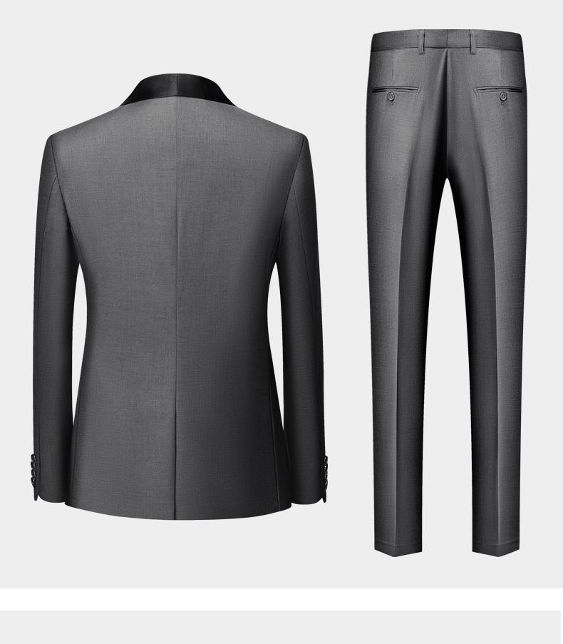 Men's Autumn Slim Fit Business Casual Suit: Tuxedo, Vest, and Pants Set for Weddings and Grooms