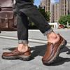 Fashion 2024 Men's Outdoor Leather Shoes Hot Sale Fashion Soft Sole Handmade Breathable Comfortable Loafer Slip-on Work Driving Shoes