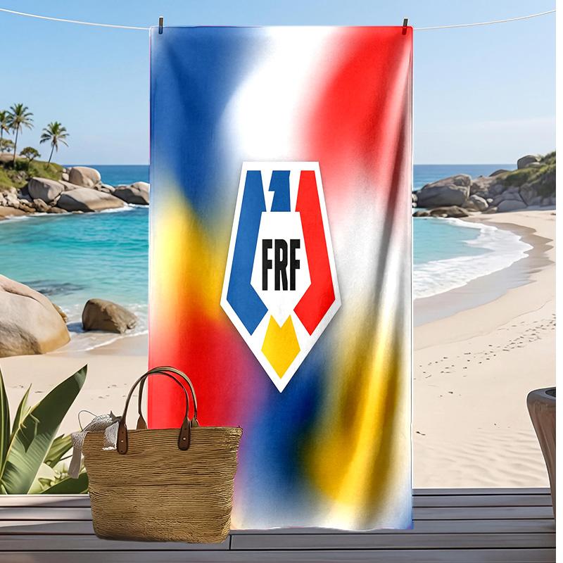 Romania Football Print Beach Towel Quick Dry Super Absorbent Soft Bath Towel for Swimming Beach Travel Fan Souvenir Gift