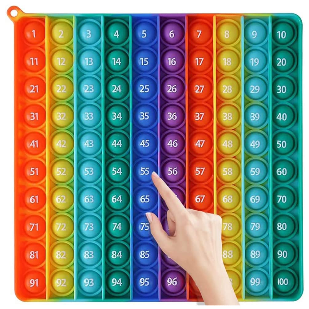 

Squeeze Toy Educational Fidget Autism Board Stress Decompression for Kids and Birthday Gift Push-Pop (Numbers 1-100) Toy, Toy, Relief, Game, Push-Pop