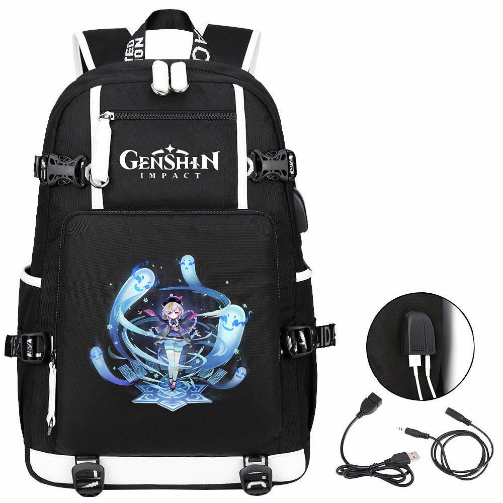 Genshin Original God, Peripheral Printing Backpack Large Capacity Travel Bag Student Computer School Bag