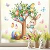Easter Egg Cartoon Rabbit Electrostatic Window Clings for Living Room or Glass Door.