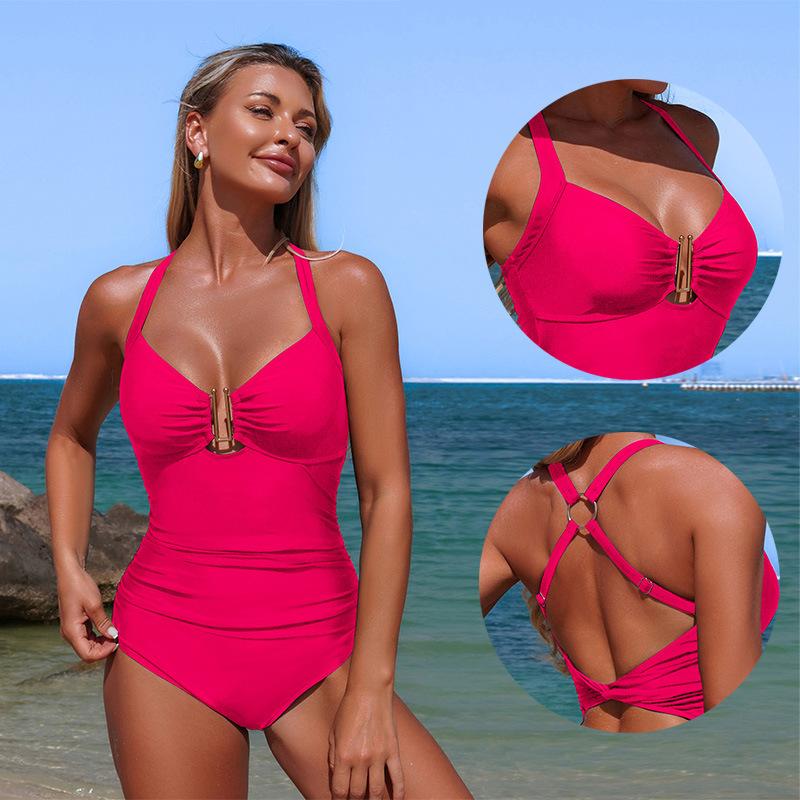 One-piece swimsuit for women, slimming waist and trendy style swimsuit in stock