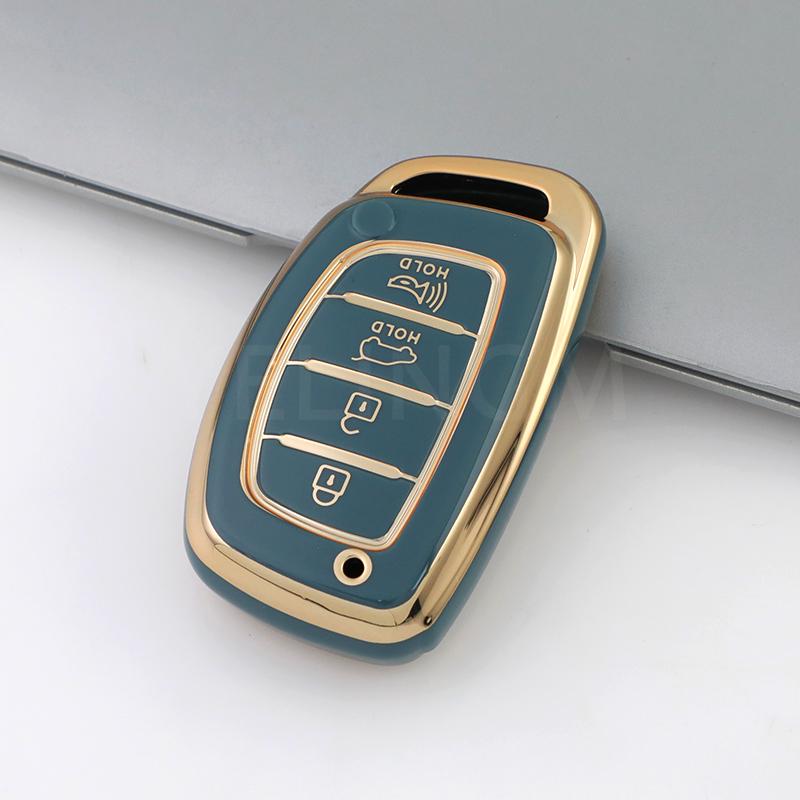 4 Knoppen TPU Auto Slimme Sleutelhoes Cover Voor Hyundai Tucson Santa Fe Rena Sonata Elantra Creta Ix35 Ix45 I10 I30 I40 Accessoires